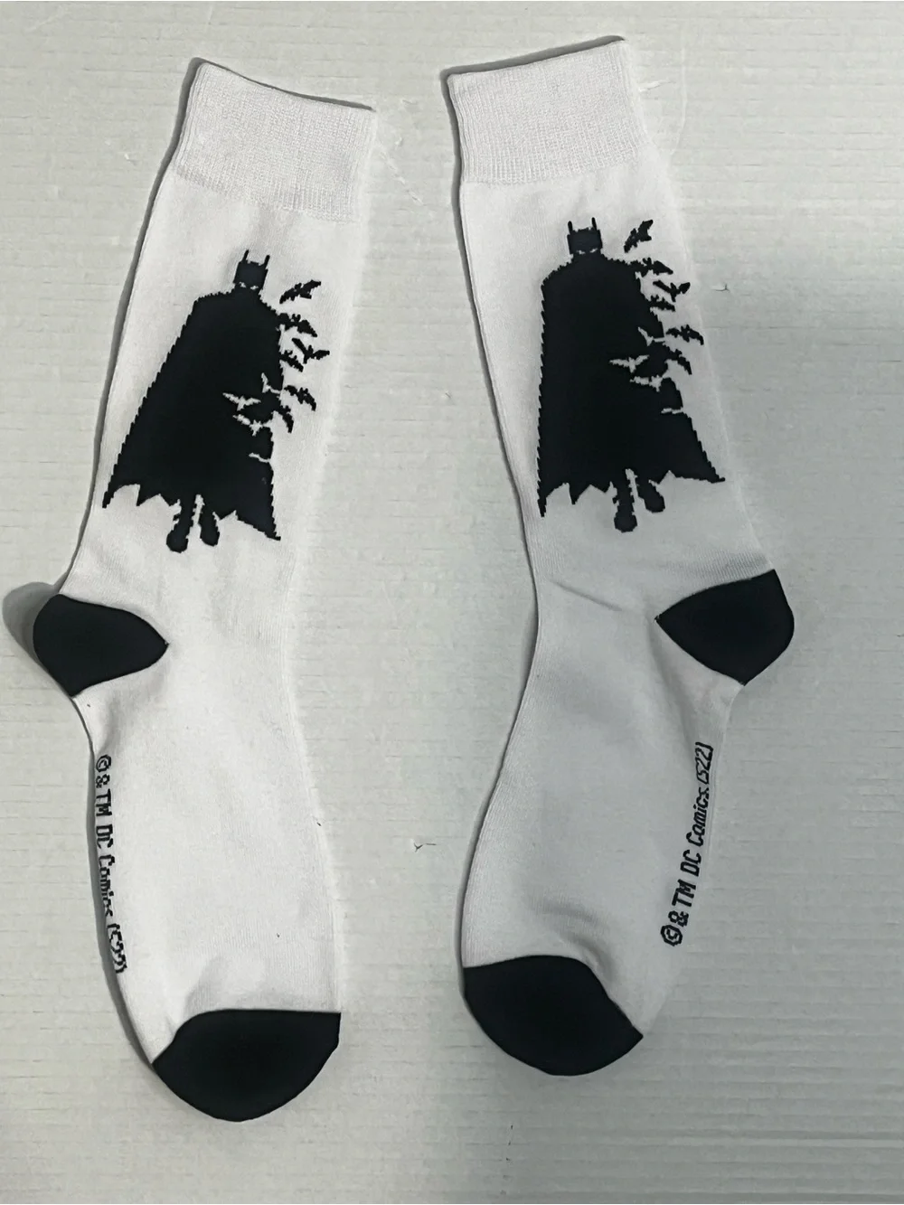 Batman Novelty Crew Socks White & Black Unisex